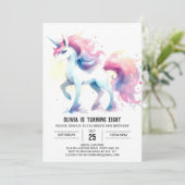 Enchanted Editable Horse Birthday Einladung (Stehend Vorderseite)