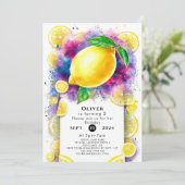 Enchanted Editable Lemon Birthday Einladung (Stehend Vorderseite)