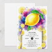 Enchanted Editable Lemon Birthday Einladung (Vorne/Hinten)