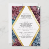 Enchanted Elegance Jewel Toned Floral Wedding Einladung (Rückseite)