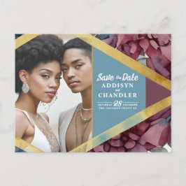 Enchanted Elegance Jewel Toned Floral Wedding Feiertagspostkarte