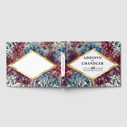 Enchanted Elegance Jewel Toned Floral Wedding Gästebuch (Voll)