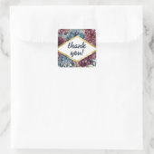 Enchanted Elegance Jewel Toned Floral Wedding Quadratischer Aufkleber (Tasche)