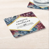 Enchanted Elegance Jewel Toned Floral Wedding Rechteckiger Pappuntersetzer (angewinkelt)