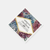 Enchanted Elegance Jewel Toned Floral Wedding Serviette (Ecke)