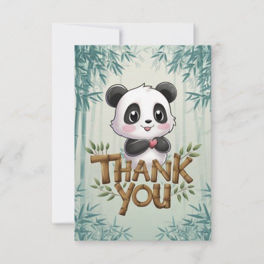 Enchanted Elegant Panda Dankeskarte (Vorderseite)