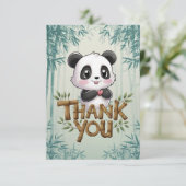 Enchanted Elegant Panda Dankeskarte (Stehend Vorderseite)