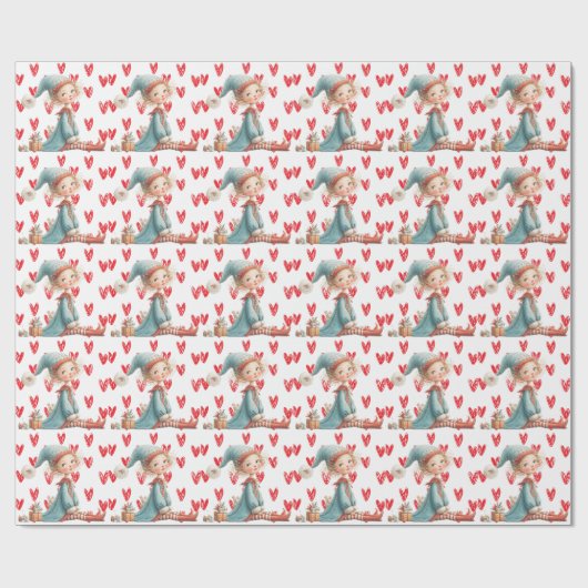 Enchanted Elf | North Pole Christmas Geschenkpapier (Flach)