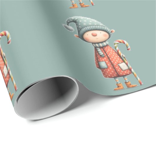Enchanted Elf | North Pole Christmas  Geschenkpapier (Rolleneckpunkt)