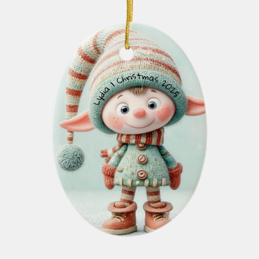 Enchanted Elf | North Pole Christmas Magic Keramik Ornament (Vorne)