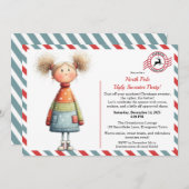 Enchanted Elf | North Pole Ugly Sweater Party  Einladung (Vorne/Hinten)