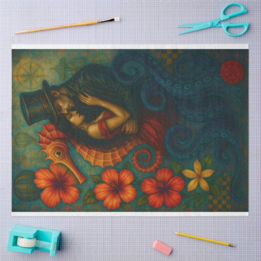 Enchanted Embrace – Fantasy Steampunk Decoupage  Seidenpapier (Basteln)