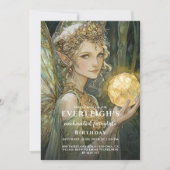 Enchanted Emerald Forest Fairy Birthday Einladung (Vorderseite)