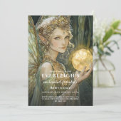 Enchanted Emerald Forest Fairy Birthday Einladung (Stehend Vorderseite)
