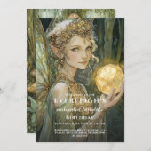 Enchanted Emerald Forest Fairy Birthday Einladung (Vorne/Hinten)