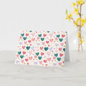 Enchanted Evergreen & Rose Watercolor Hearts Karte (Gelbe Blume)