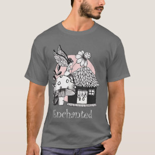 Enchanted Fairy And Fairy House Ink Art T-Shirt
