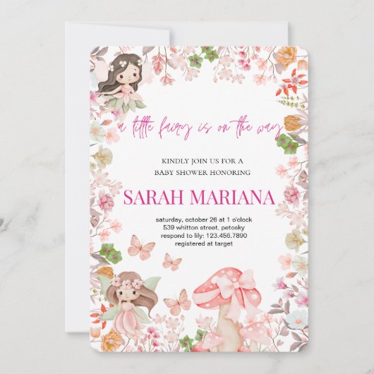 Enchanted Fairy Baby Shower  Einladung (Vorderseite)