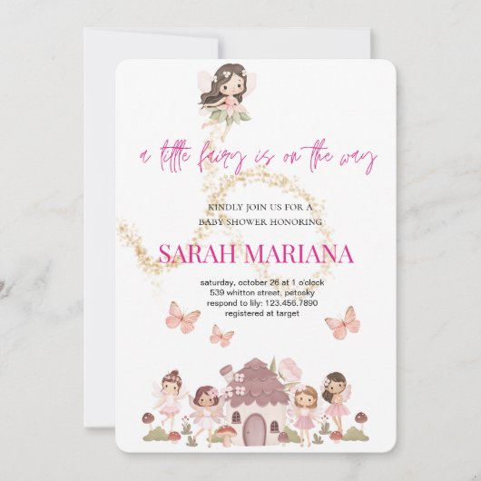 Enchanted Fairy Baby Shower Einladung (Vorderseite)