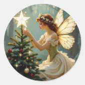 Enchanted Fairy Christmas Runder Aufkleber (Vorderseite)