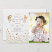 Enchanted Fairy First Birthday Einladung (Vorderseite)