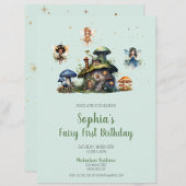 Enchanted Fairy First Birthday Mushroom Einladung