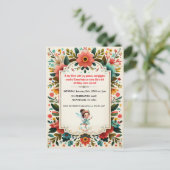 Enchanted Fairy Floral Birthday Invitation Postkarte (Stehend Vorderseite)