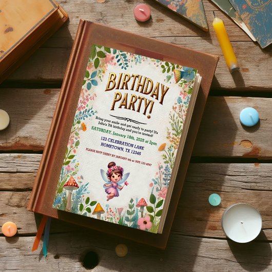 Enchanted Fairy Floral zum Geburtstag Einladungen