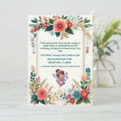 Enchanted Fairy Floral zum Geburtstag Einladungen (Stehend Vorderseite)