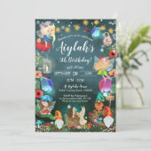Enchanted Fairy Forest Invitation Fairy Gnome Einladung (Stehend Vorderseite)