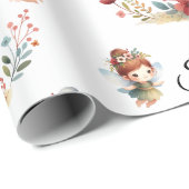 Enchanted Fairy Garden Girl Birthday Party Geschenkpapier (Rolleneckpunkt)