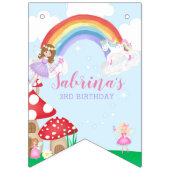 Enchanted Fairy Garden Happy Birthday Wimpelkette (Erste Fahne)