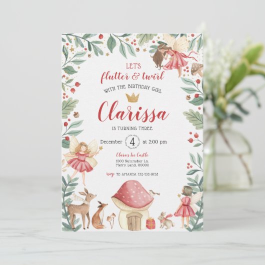 Enchanted Fairy Garden zum Geburtstag Einladung (Stehend Vorderseite)
