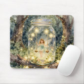 Enchanted Fairy in a Jar in a Magical Forest Mousepad (Mit Mouse)