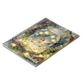 Enchanted Fairy in a Jar in a Magical Forest Notizblock (Linke Seite)