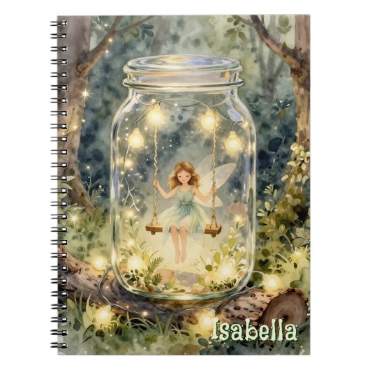 Enchanted Fairy in a Jar in a Magical Forest Notizblock (Vorderseite)