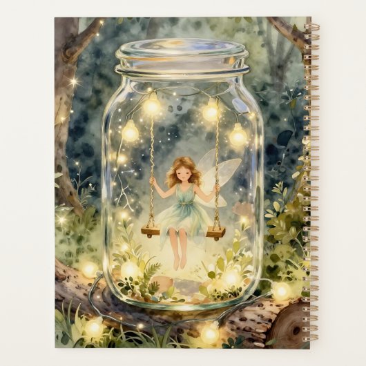 Enchanted Fairy in a Jar in a Magical Forest Planer (Rückseite)