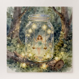 Enchanted Fairy in a Jar in a Magical Forest Puzzle