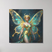 Enchanted Fairy in Gold and Turquoise Leinwanddruck (Vorderseite)