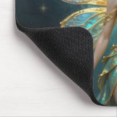 Enchanted Fairy in Gold and Turquoise  Mousepad (Ecke)