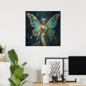 Enchanted Fairy in Gold and Turquoise  Poster (Heimbüro)