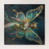 Enchanted Fairy in Gold and Turquoise  Puzzle (Horizontal)