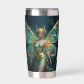 Enchanted Fairy in Gold and Turquoise  Thermobecher (Rückseite)
