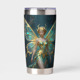 Enchanted Fairy in Gold and Turquoise  Thermobecher