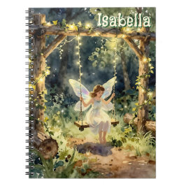 Enchanted Fairy on a Swing in a Magical Forest Notizblock