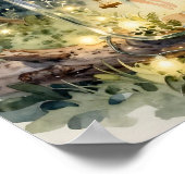 Enchanted Fairy on a Swing in a Magical Forest Poster (Ecke)