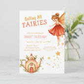 Enchanted Fairy Tea Garden Birthday Party Einladung (Stehend Vorderseite)