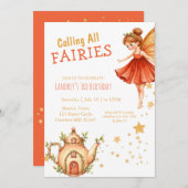 Enchanted Fairy Tea Garden Birthday Party Einladung (Vorne/Hinten)