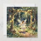 Enchanted Fairy Themed Girl's Birthday Karte (Vorderseite)