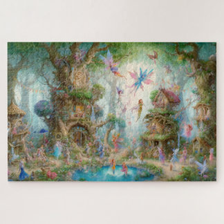 Enchanted Fairy Village Whimsical Fantasy Puzzle